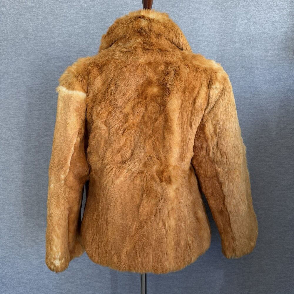 Dino Ricco Vintage Rabbit Fur Coat Jacket Womens S Collared Golden Blonde Honey - Picture 6 of 15